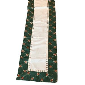Christmas table runner with holly berry design 16” x 90”